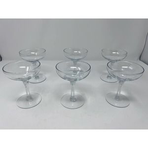 Champagne Glasses Set of‎ 6 Brand Unknown 4 1/2" Tall x 3 1/2" Wide